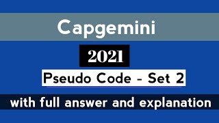 Capgemini Pseudo Code 2021  Set 2  MCQs  How to Solve Pseudo Code  The Coding Bytes [upl. by Katlin]