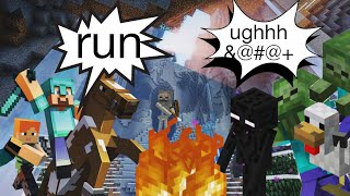 minecraft battle against all cave mobs minecraft [upl. by Yeltnarb]