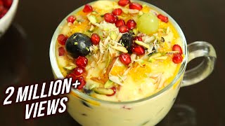 Fruit Custard Recipe  How To Make Fruit Custard At Home  Dessert Recipe  Fruit Custard  Ruchi [upl. by Obidiah]