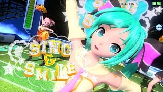 60fps Fullcast SING amp SMILE  Project DIVA Arcade future tone English lyrics Romaji subtitles [upl. by Atnahc]