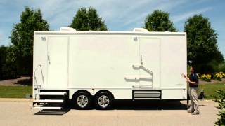 20 Foot Satellite Suites Luxury Portable Restroom Trailer Tour [upl. by Enomar]