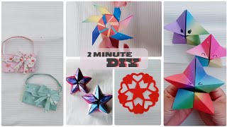 2 Minute Craft Ideas DIY Miniature Handbag Wallet Ninja Star Origami  Easy Craft  Paper Hacks [upl. by Kelli684]