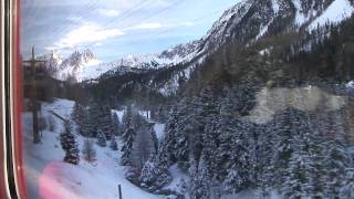 HD Train scenery from Bergün to St Moritz Switzerland Christmas eve day part 3 [upl. by Deenya822]