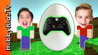 Giant VIDEO GAME Egg Surprises by HobbyKidsTV [upl. by Rasec730]