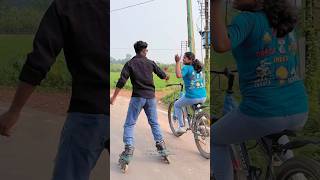 skating cycle girl road reaction india tigerskater crazy shortvideo shorts [upl. by Fronnia]