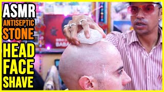 HEAD and FACE SHAVE by BENNY  ANTISEPTIC STONE 💛 COSMIC SALON 💛 ASMR BARBER [upl. by Kier]