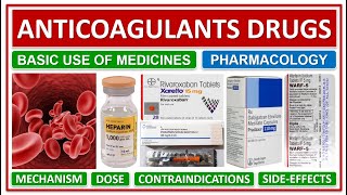 ANTICOAGULANTS DRUGS PHARMACOLOGY CLASSIFICATION MECHANISM DOSE CONTRAINDICATIONS SIDEEFFECTS [upl. by Atinad]