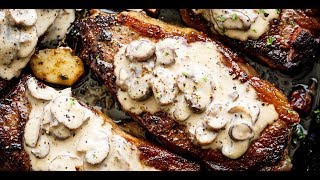 Garlic Butter Steak amp Creamy Mushroom Sauce [upl. by Huntington896]