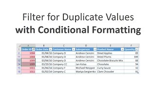 How To Filter For Duplicates Using Conditional Formatting In Excel [upl. by Emorej]