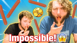 SWALLOWING HOTDOGS WHOLE  Epic Fail [upl. by Haliled]