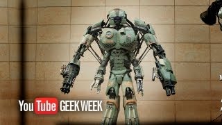 Giant Robot Mech WALKING TEST  YouTube Geek Week  Stan Winston School [upl. by Angus]