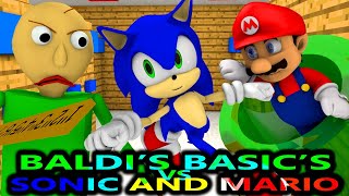 CLASSIC BALDIS BASICS VS SUPER MARIO amp SONIC REMASTERED Minecraft Animation Game [upl. by Asimaj]