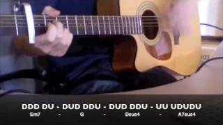 Oasis Wonderwall Strumming Lesson With Strumming Pattern Written Down [upl. by Outhe]