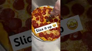 Who’s hungry pizza mozzarella stepbystep pepperoni delicious mozzarella hungry howto eat [upl. by Bough]