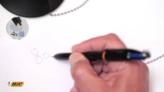 Using BIC 4 Colours pen desk ballpoint pen  2014 video [upl. by Aehsa]