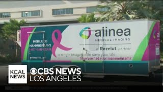 Mobile clinic at Gloria Molina Grand Park offers free mammograms Thursday [upl. by Niawd]