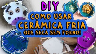 COMO USAR CERÂMICA FRIA QUE SECA SEM FORNO Faça você mesmo decoração artesanato escultura e mais [upl. by Canice865]