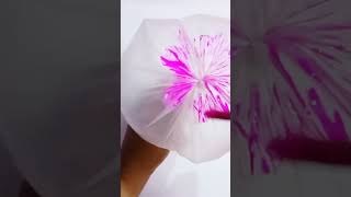 Easy flower with plastic bags diy treanding art flowers shorts drawing [upl. by Alla]