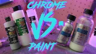 Createx Quick Silver vs Alclad 2 Mirror Chrome  Comparing Chrome Airbrush Paints [upl. by Dallis]