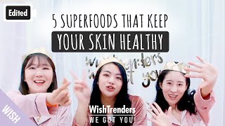 Edited Top5 Superfoods for Healthy amp Glowing Skin Naturally  Top 5 Foods for Glowing Skin [upl. by Day]