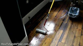 How To Lacquer Oil or Varnish A Wood Floor Roller [upl. by Ardua]