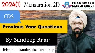 Mensuration 2D 20241 CDS mathematics previous year questions by Sandeep Brar [upl. by Rafat224]