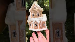 Raz Eric Cortina 475quot Gingerbread Manor House Glass Christmas Ornament 4453128 [upl. by Pudendas]