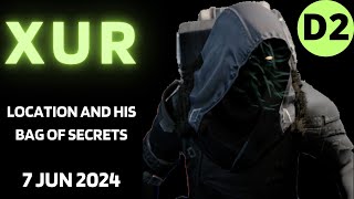 Where is XUR Today Destiny 2 D2 XUR Location and Official Inventory and Loot 7 Jun 2024 672024 [upl. by Pierre541]