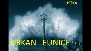 Orkan Eunice szaleje w Ustce Port Molo 19022022r ustka eunice sztorm orkan huragan [upl. by Coyle686]