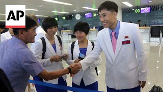 North Korean athletes set off for 2024 Paris Olympics [upl. by Cantone]