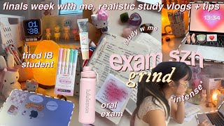 🧷✧˚🎀 full week STUDY VLOG intense  surviving finals note taking study tips IB highschool jr [upl. by Race]