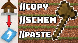 Minecraft WorldEdit Schematic Copy Paste Command Tutorial 120 [upl. by Haliak]