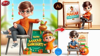 How to Make Makar Sankranti Ai Trending images with Microsoft Bing for Free bing image creator free [upl. by Chappelka]