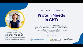 Understanding Protein Needs in CKD  Free Webinar with Renal Nutrition Specialist Lauren Levy [upl. by Ainatnas]