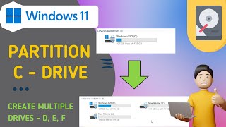 How to Partition Drives in Window 11 amp Create D E Drives [upl. by Ahsimak201]