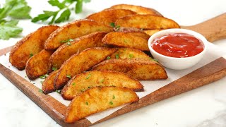 Crispy Potato Wedges  Perfect Oven Baked Snack Side or Appetizer [upl. by Rudman542]