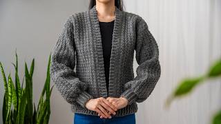 How to Crochet Cozy Cardigan  Pattern amp Tutorial DIY [upl. by Ace]