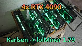 4x RTX 4090  Karlsen Hashrate amp Profit lolMiner 179 [upl. by Giffy]