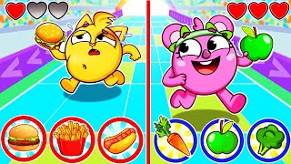 Healthy 🥦 Vs Junk Food Song 🍔 Game Challenge  Kids Songs 🐱🐨🐰🦁 And Nursery Rhymes by Baby Zoo [upl. by Ohcirej]