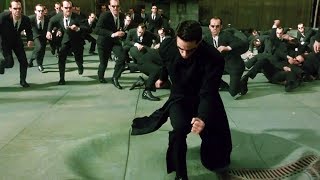 Neo vs Smith Clones Part 2  The Matrix Reloaded Open Matte [upl. by Nelie]