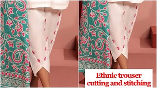 Designer cut trouser  shalwar  Design cutting and stitching with easy method [upl. by Enimzaj]