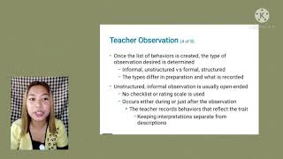 Assessment of Learning  TEACHERS OBSERVATION [upl. by Anit]