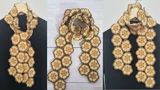 round flower scarf crochet tutorial crochet granny shawl throw [upl. by Kathrine551]