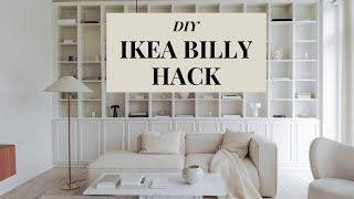 BILLY BOOKCASE IKEA DIY HACK  BUILT IN BOOKCASE WITH CABINETS [upl. by Blanchette562]