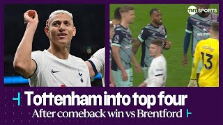 🎯 Tottenham move into the top four after badtempered Premier League clash with Brentford [upl. by Wadlinger]