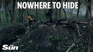 Ukrainian troops blow up secret Russian woodland hideouts in dramatic frontline footage [upl. by Atena102]