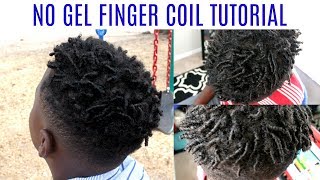 Finger Coils on Short Natural Hair 4C NO GEL [upl. by Yoccm]