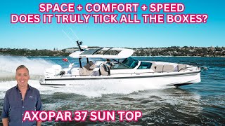 The Awesome Aquatic Adventure Machine Axopar 37 Sun Top Yacht Tour amp Boat Walkthrough [upl. by Pembrook]