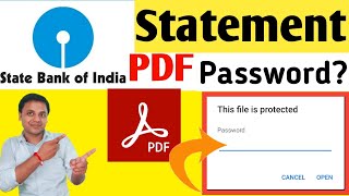 sbi statement pdf password  sbi bank Statement Pdf Password Kaise Banaye  State bank  sbi [upl. by Shelden]