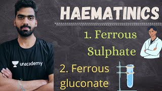 haematinics  ferrous sulphate  ferrous Gluconate  inorganic chemistry pharmacy [upl. by Yesiad]